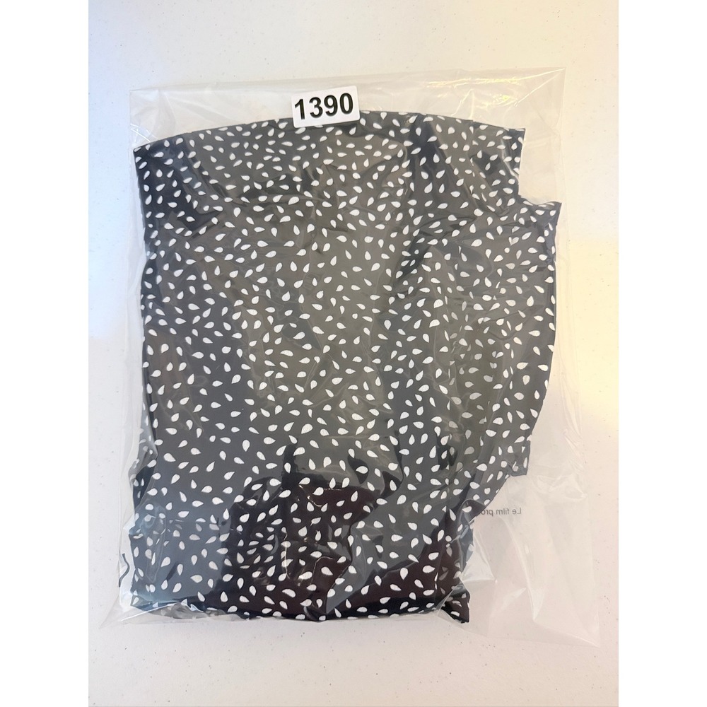 LUUL Midi Dress Womens S Navy White Polka Dot Short Sleeve V-Neck A-Line - Picture 9 of 9